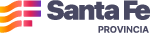 Logo Santa Fe Provincia con franjas naranjas y texto en gris oscuro